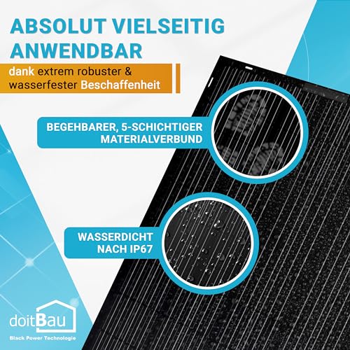 doitBau Solarpanel 200W, flexibel, Full-Black – Bild 3