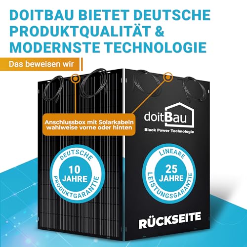 doitBau Solarpanel 200W, flexibel, Full-Black – Bild 4