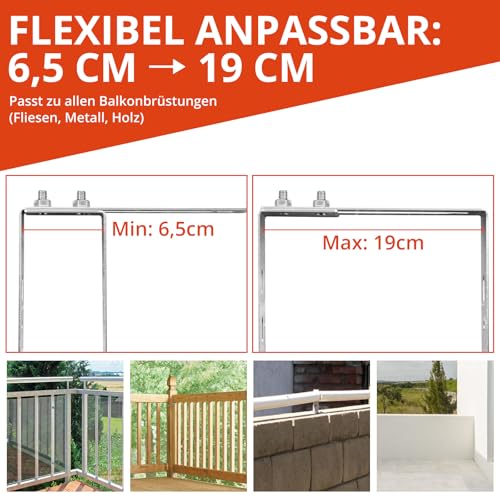 Balkonkraftwerk Halterung, 65-190mm, Edelstahl – Bild 3