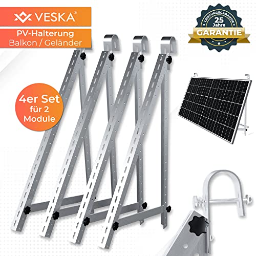 Balkonkraftwerk Halterung Geländer 2 Module – Bild 2