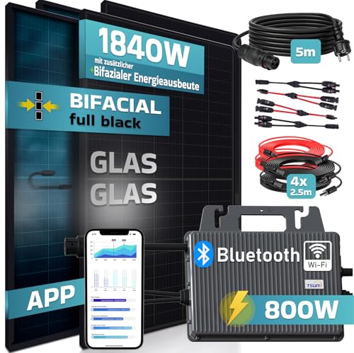 SUNNIVA® Balkonkraftwerk 1840W Bifazial Fullblack – Bild 2