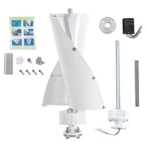 Windkraftanlage, 100W Vertikale Windgenerator mit Steuergerät, 2-Blatt-Windkraftgenerator, Windgeschwindigkeit 13m/s, Geräuscharmer, für Haus, Geschäft