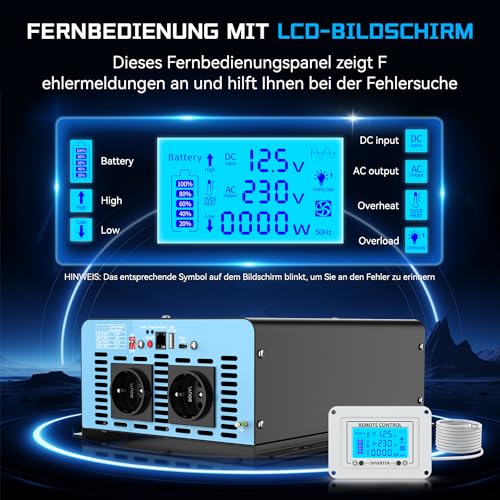 2500W Spannungswandler 12V auf 230V Sinus – Bild 2