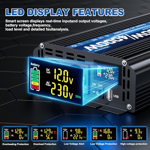 Wechselrichter 2000W/4000W, 12V auf 230V – Bild 3