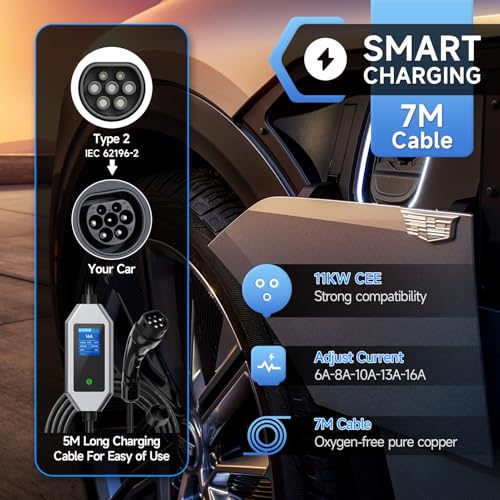 AFYEEV Ladekabel Typ 2, 11kW, 7m, App – Bild 3