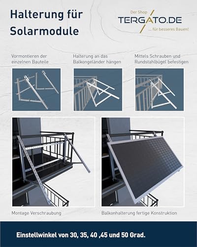 Balkonkraftwerk Halterung, Alu, flexibel – Bild 3