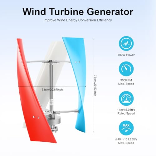 Vertikale Windturbine 400W 24V mit Steuerung – Bild 2