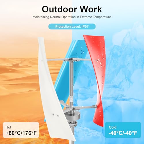 Vertikale Windturbine 400W 24V mit Steuerung – Bild 3