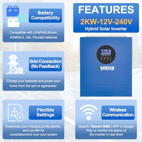 Aninerel 2000W Hybrid Wechselrichter 12V/230V – Bild 2