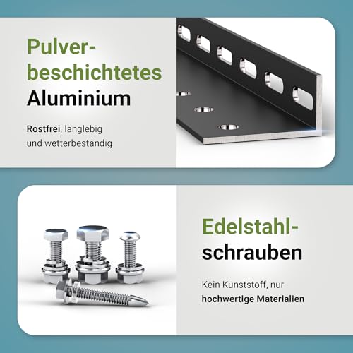 Solarpanel Halterung, 2 Module, 0-90°, Alu – Bild 3