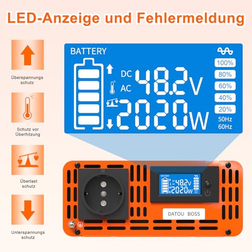 DATOUBOSS Wechselrichter 2000W Sinus – Bild 5