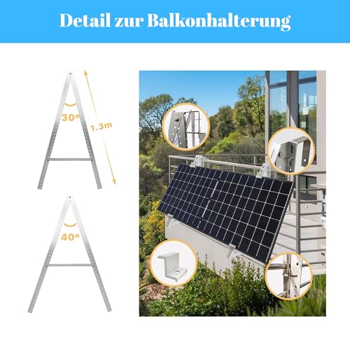 Balkonkraftwerk Halterung 1300mm, 0-40° – Bild 2