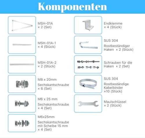 Balkonkraftwerk Halterung 1300mm, 0-40° – Bild 6