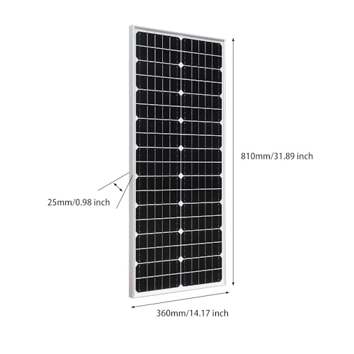 WUZECK 50W Solarpanel Monokristallin 12V – Bild 2