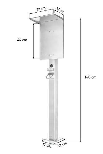 Wallbox-Standfuß Edelstahl mit Dach & Kabelhalter – Bild 3