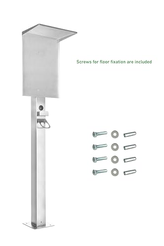 Wallbox-Standfuß Edelstahl mit Dach & Kabelhalter – Bild 4