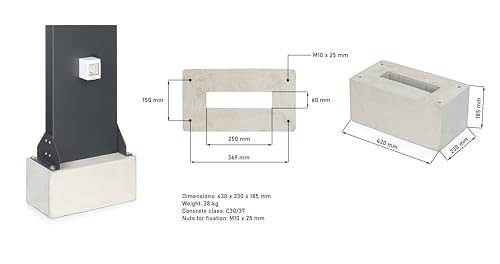Wallbox-Standfuß Alu mit Betonfundament, RAL7016 – Bild 2