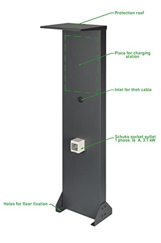 Wallbox-Standfuß Alu mit Betonfundament, RAL7016 – Bild 3