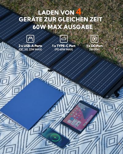 LUMOPAL 60W Faltbares Solarpanel – Bild 2