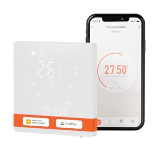 MOES Smart Matter Thermostat Fussbodenheizung Wasser, Raumthermostat Fußbodenheizung WLAN Programmierbare Kompatibel mit Apple Home, SmartThings, Alexa, Google Home,Smart Life/Tuya App