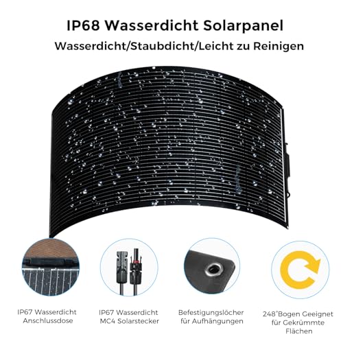 WUZECK 150W Solarpanel Kit 12V – Bild 4