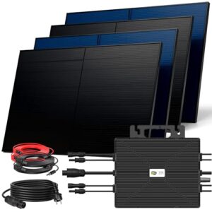 SUNNIVA 2000W Balkonkraftwerk BIFAZIAL FULLBLACK komplett Steckdose ASTRO-E 2000W Wechselrichter, PV Solaranlage, 4x 500W Glas-Glas Solarmodule, inkl. 5m Kabel, Bluetooth WIFI, Komplettset
