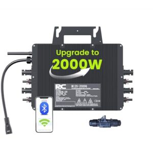 RC Mikrowechselrichter 2000W für Balkonkraftwerk, 26-60V DC Eingang pro Kanal, 99.8% MPPT Inverter, unterstützt WiFi & Bluetooth, App Fernüberwachung, IP67, 0% Mehrwertsteuer