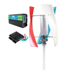 HUIZHITENGDA 24v,3000w Windkraftanlage Vertikales Kit12v-220v Permanenter Maglev-Generator mit Stromünderer und Windladungsregler Geeignet für den Gebrauch im Freien und im Innenhof (3 Klingen)