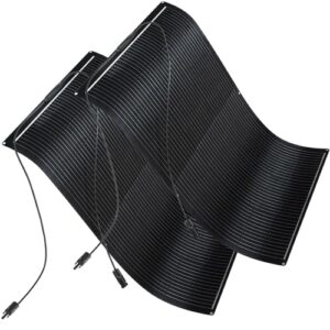 300W Flexibles Solarpanel Schwarz, 18V Monokristallines Solarmodul Flexibel Wohnmobil für 12V Batterien Balkon Wohnwagen Boot, Balkonkraftwerk 300w Flexibel Pv Module Solaranlage für Flachdach