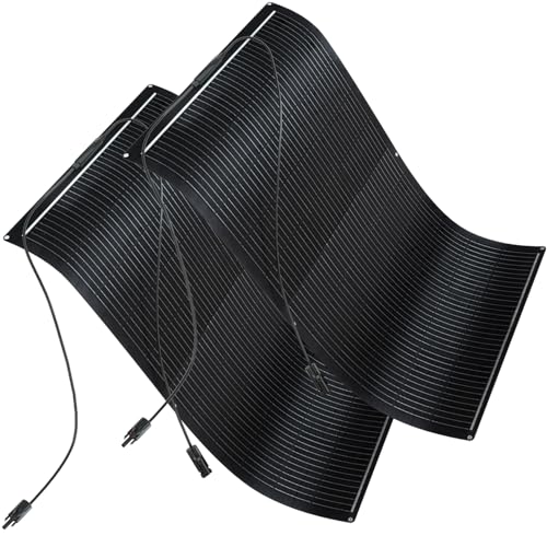 300W Flexibles Solarpanel Schwarz, 18V Monokristallines Solarmodul Flexibel Wohnmobil für 12V Batterien Balkon Wohnwagen Boot, Balkonkraftwerk 300w Flexibel Pv Module Solaranlage für Flachdach