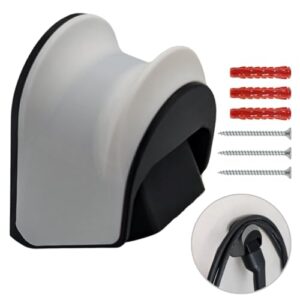 3disto Wandhalterung für Typ 2 Stecker und Ladekabel mit Schwenkmechanismus (Kabelbinder oder Schrauben) | Made in Germany | passend für alle Typ 2 Stecker | in 3 Farben (weiß mit Schrauben/Dübel)
