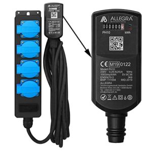 4-fach Verteilersteckdosenleiste mit MID-Stromzähler & USB – Stromverbrauch messen & abrechnen, Steckdosenleiste für Bau, Renovierung, Vermietung & Privat