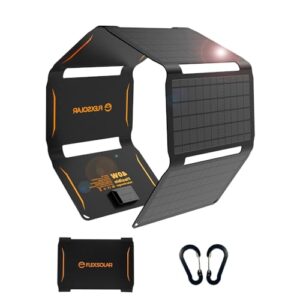 Solar Ladegerät 40W, FlexSolar ETFE Monokristallines Solarpanel Faltbar 3-Port USB PD18W QC3.0 Type-C Tragbares Solarladegerät IP67 Ladegerät für Outdoor Camping Smartphone Tablet Powerbank Kamera