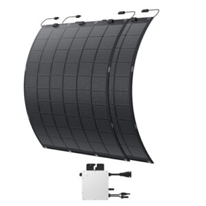 Kleine Kraftwerk Flexibles Solarmodul Set | 2x225W (450 Wp) | Solarpanel Komplettpaket inkl. Wechselrichter, Kabelbinder, Stromanschlusskabel | Balkonkraftwerk für Balkon, Zaun & Sonderflächen