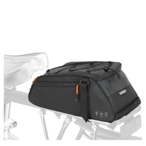 4 in1 Fahrrad Gepäckträgertasche, 10L Wasserdicht Reflektierend Bike Saddle Bag Multifunktionale Bike Rear Rack Bag mit Shoulder Strap Rucksackfunktion für Radfahren Pendeln Camping (Schwarz)
