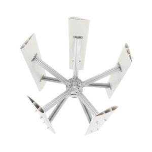 5-Blatt-Windturbine Vertikaler Windgenerator 500W 4-Loch-Flanschbefestigung 13m/s Windkraftanlage Permanentmagnet-Schwebebahngenerator für Wind-Solar ergänzenden Haushalten, Schiffen 75x80cm