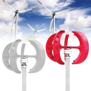 czyuRachel Windturbine Generator Vertikale Achse, 600w Laterne Typ 5-Blatt Garten Boot Wind Motor Wind Strom Generator Mini Generator Mit Controller Und Flanschplatte (Weiß, 24v)