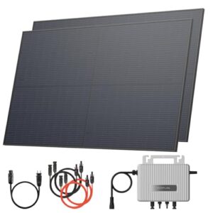 Solarway® 880Wp / 800W Balkonkraftwerk komplett Steckdose - neuester EcoFlow Stream 800 Watt Wechselrichter - Solaranlage Komplettset - 440W bifaziale Black Solarmodule & EcoFlow & Zubehör