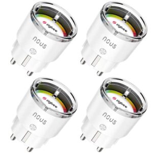 A1Z ZigBee Smart Steckdose mit Energieüberwachung, 10A, Fernsteuerung, Sprachsteuerung, Zeitplan & Timer, Kompatibel mit Alexa, Google Home, ZigBee Hub Erforderlich, Pack of 4