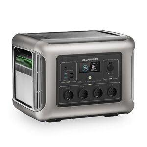 ALLPOWERS R2500 Tragbare Powerstation 2016Wh, LFP-Batterie mit 3500+ Zyklen, Solargenerator mit 4x 2500W AC Ausgängen, 1 Std 100% Schnell Aufladen Mobiler Stromspeicher für Zuhause Camping Wohnmobil