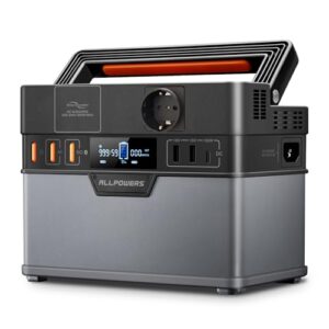 ALLPOWERS S300 PLUS Tragbarer Powerstation 288Wh Mobile Stromversorgung Generatoren 300W Batterie Mobiler Stromspeicher für Garten Party Reise Camping Wohnmobil Notfall