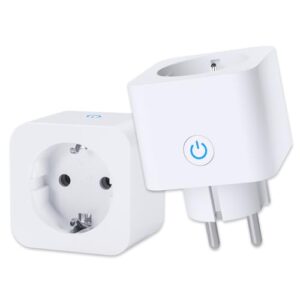 ANTELA WLAN Smart Steckdose 16A Stromverbrauch Messen, kompatibel mit Alexa und Google Home, APP Fernsteuerung, 2,4GHz, 3680W, 2 Stück
