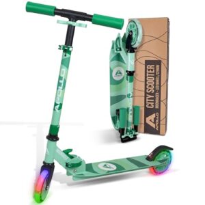 Apollo Scooter LED - Moonracer City Scooter mit Federung, Roller klappbar Tretroller Kinder ab 4 Jahre sportlicher Cityroller verstellbar, perfekt als Roller