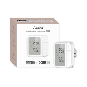 Aqara Thread/Zigbee Fußbodenheizung Thermostat W500, 16A Elektrische Heizung mit NTC Fußbodenfühler, Mehrere Steuerungsoptionen, Energieeffizient, Matter, für Apple Home, Alexa, Google, Home Assistant