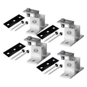 Avoltik Solarpanel Halterung 4 Stück I hochwertige Solarmodul Halterung aus robustem Aluminium I PV Modul Halterung inkl. Dichtung & Schrauben I Aufständerung für Solarmodule mit drehbarem Winkel