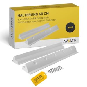 Avoltik Solarpanel Halterung spoiler geeignet für Wohnmobil, Boot, Flachdach, Wohnwagen I wetterbeständig aus ABS Kunststoff in weiß 68cm I Solarpanelhalterung Halterung Solar inkl. Schrauben