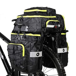 BAIGIO Fahrradtasche 3-in-1 Multifunction wasserdichte Gepäckträgertasche 75L Radfahren Gepäckträger Tasche hinten Fahrrad Rucksack Reisetasche mit Regenschutz, Herren