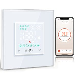 BSEED Smart Alexa Wasserthermostat, Programmierbarer Temperaturregler für die Warmwasserbereitung Ausrüstung 5A, Thermostat Fussbodenheizung, Kompatibel mit Alexa und Google Home Weiß (Hub unbenötigt)