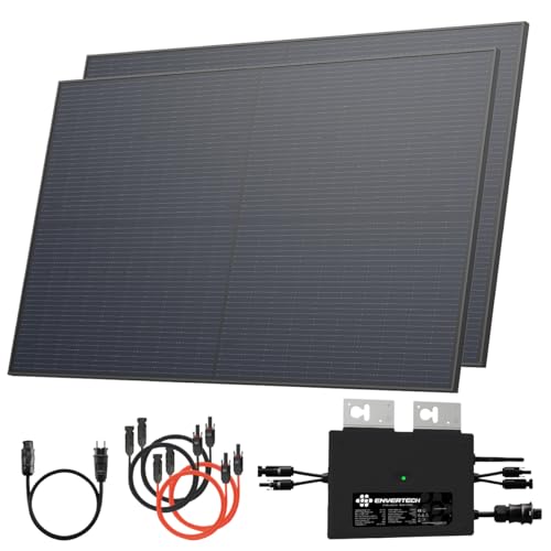 Solarway® Balkonkraftwerk 1000W komplett Steckdose - neuester 1000 Watt Wechselrichter - Solaranlage Komplettset - 500W Solarmodule & Envertech & Zubehör