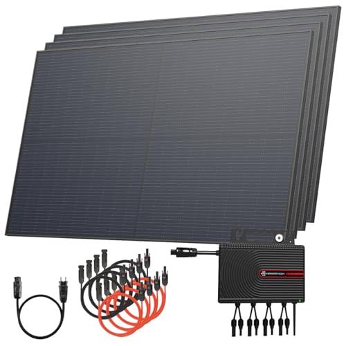 Solarway® 1760Wp / 2000-800W Balkonkraftwerk komplett Steckdose - neuester 2000 Watt Wechselrichter - Solaranlage Komplettset - 440W bifaziale Solarmodule & Envertech & Zubehör